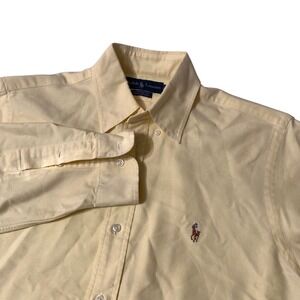 Ralph Lauren Mens Custom Fit Oxford Button Down Shirt Yellow Long Sleeve Size M